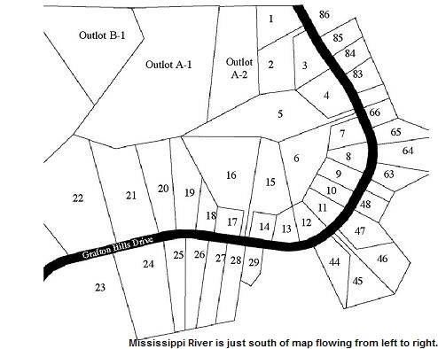 Mississippi River is just south of map flowing from left to right.